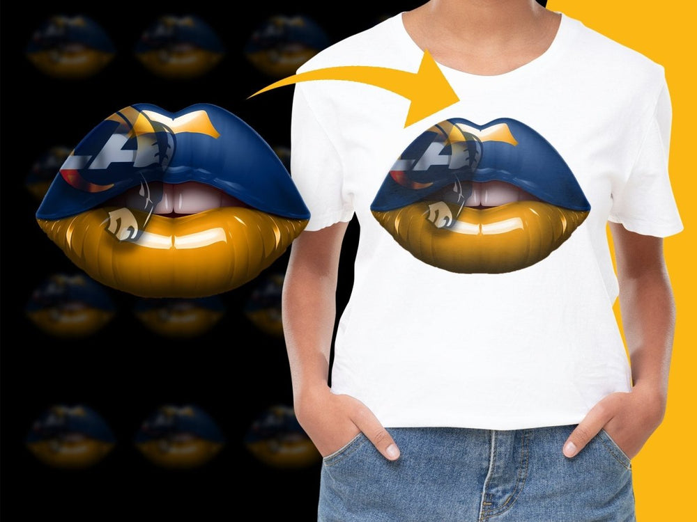 Los Angeles Rams Blue and Gold Lip Art PNG File - Teepew