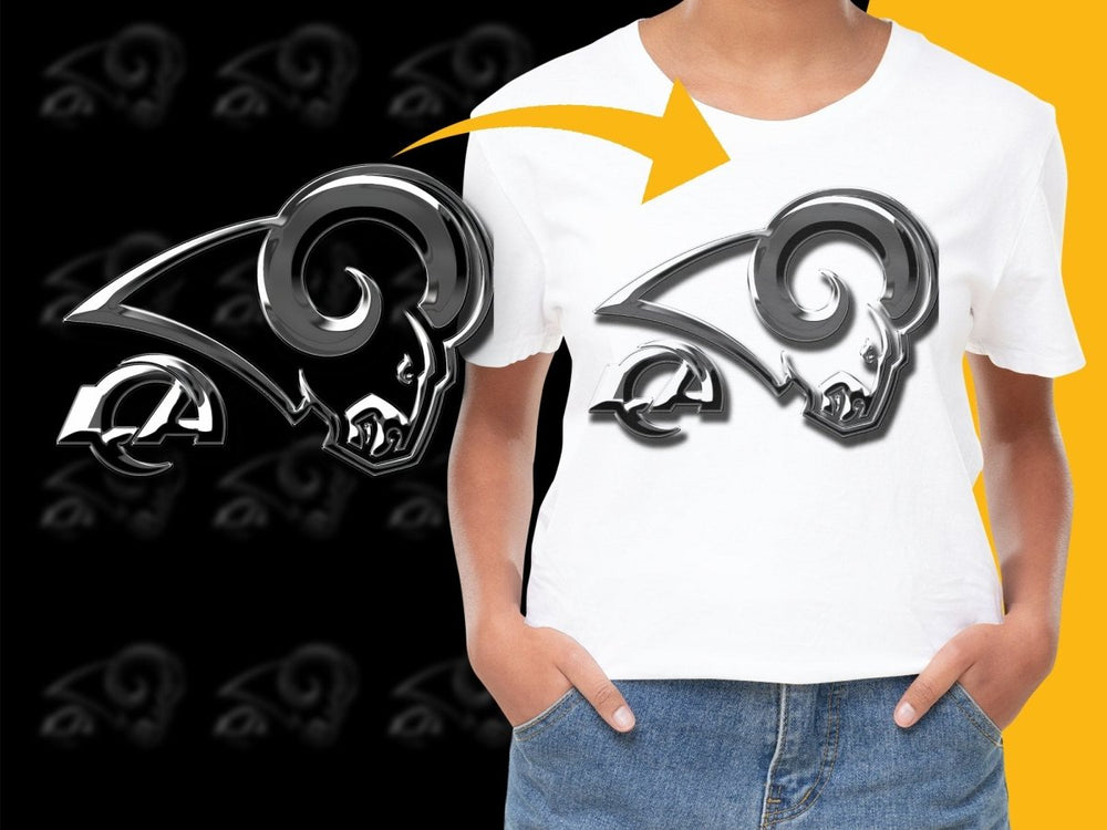 Los Angeles Rams Bold Chrome Logo Design PNG File - Teepew