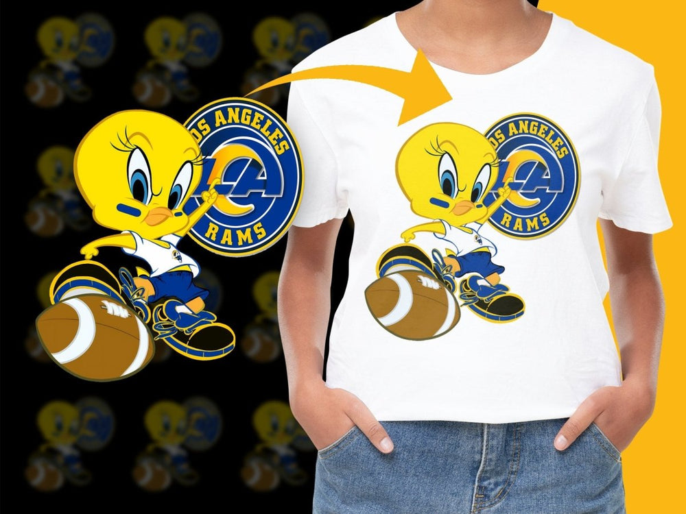 Los Angeles Rams Cartoon Character Football PNG File - Teepew