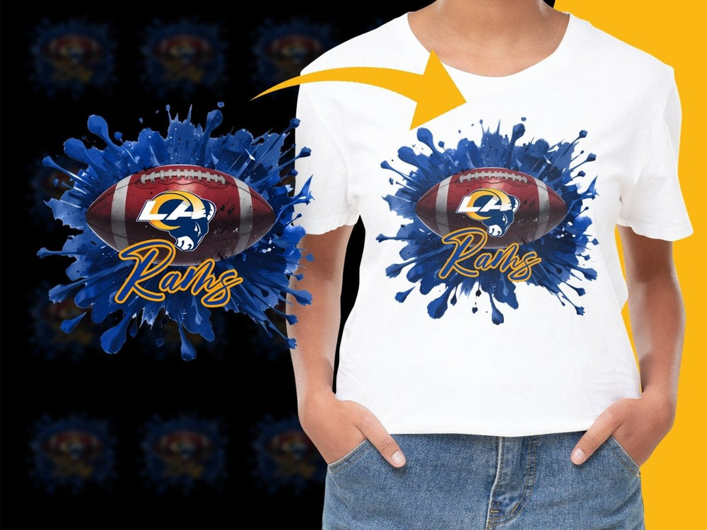 Los Angeles Rams Graphic Blue Football Splash PNG File - Teepew