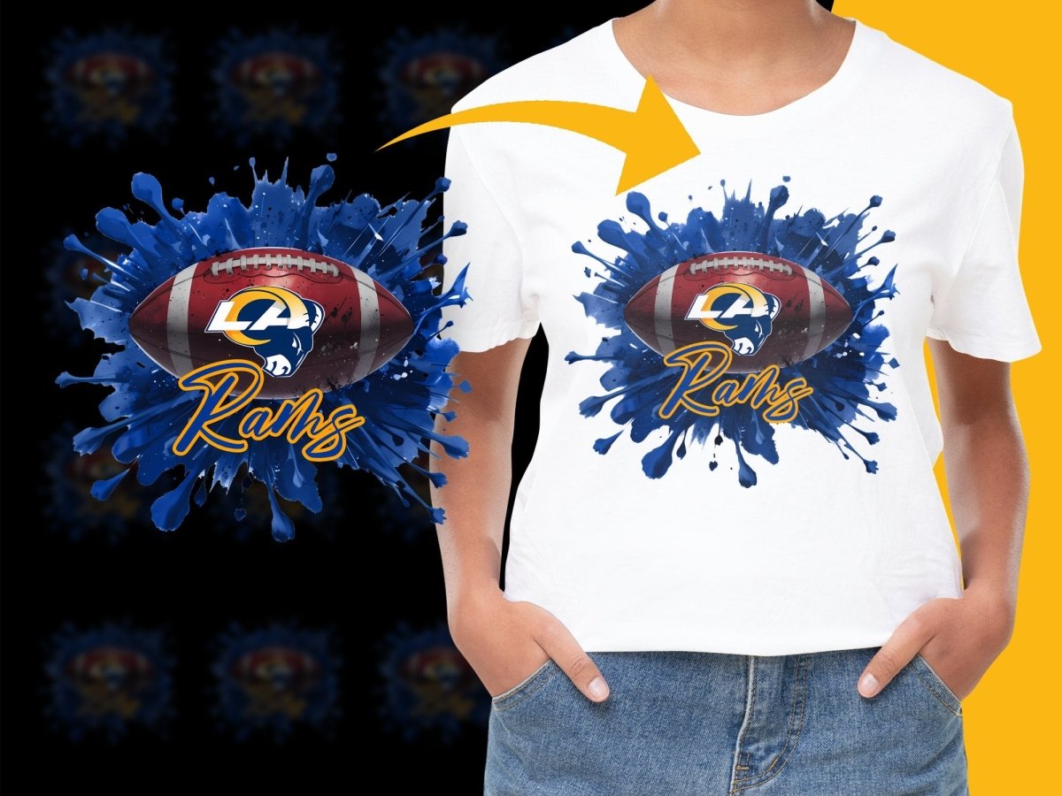 Los Angeles Rams Graphic Blue Football Splash PNG File - Teepew