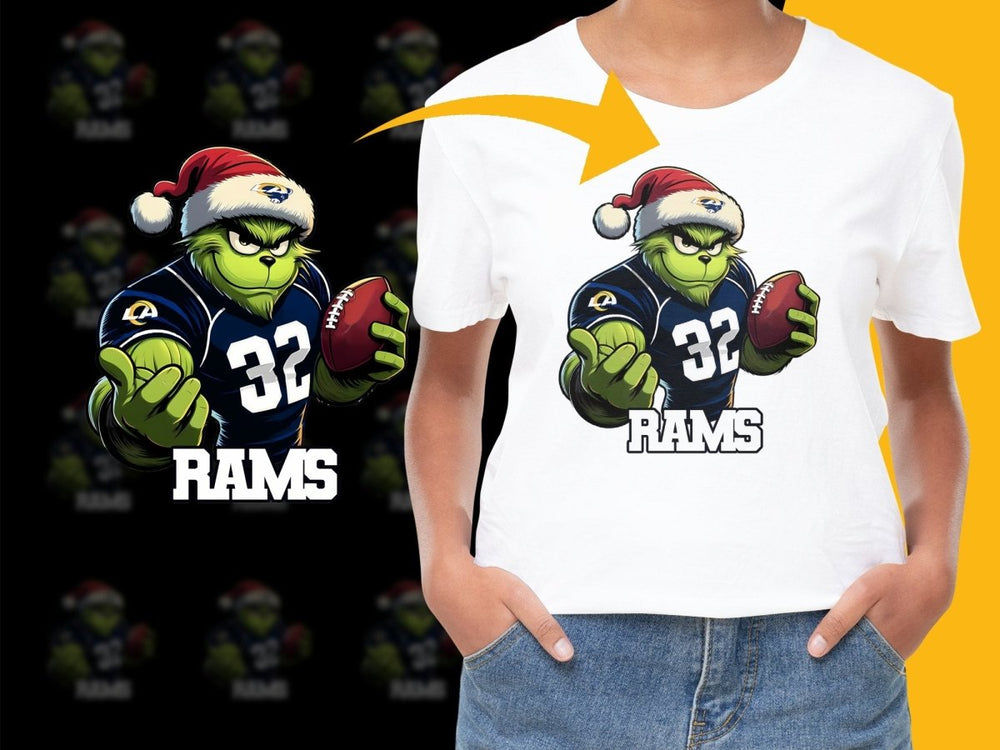 Los Angeles Rams Grinch Holding Football PNG File - Teepew