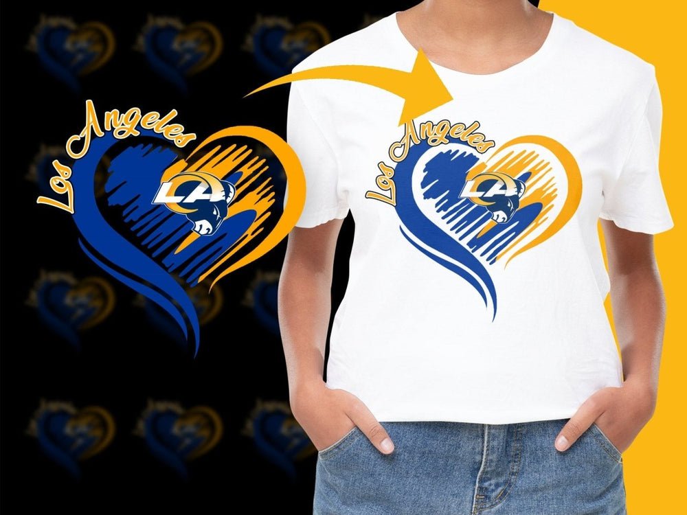 Los Angeles Rams Heart Design Graphic PNG File - Teepew