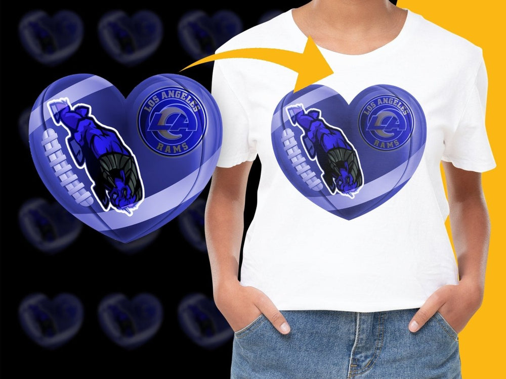 Los Angeles Rams Heart Shaped Graphic Print PNG File - Teepew