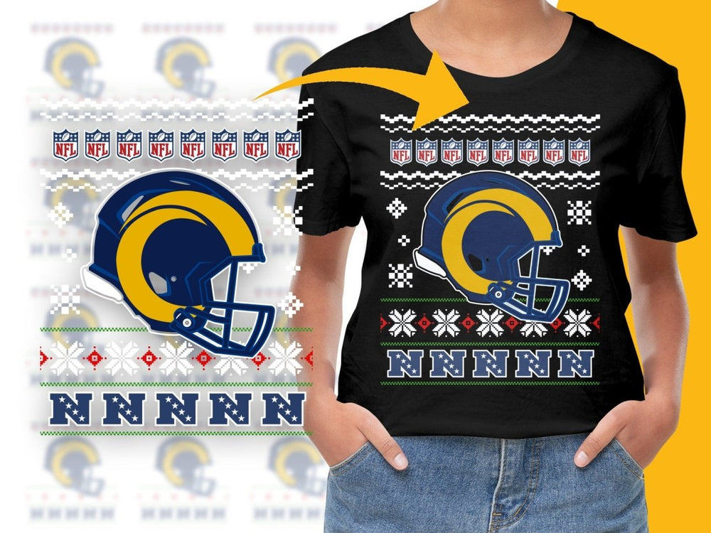 Los Angeles Rams NFL Christmas Helmet Design PNG File - Teepew