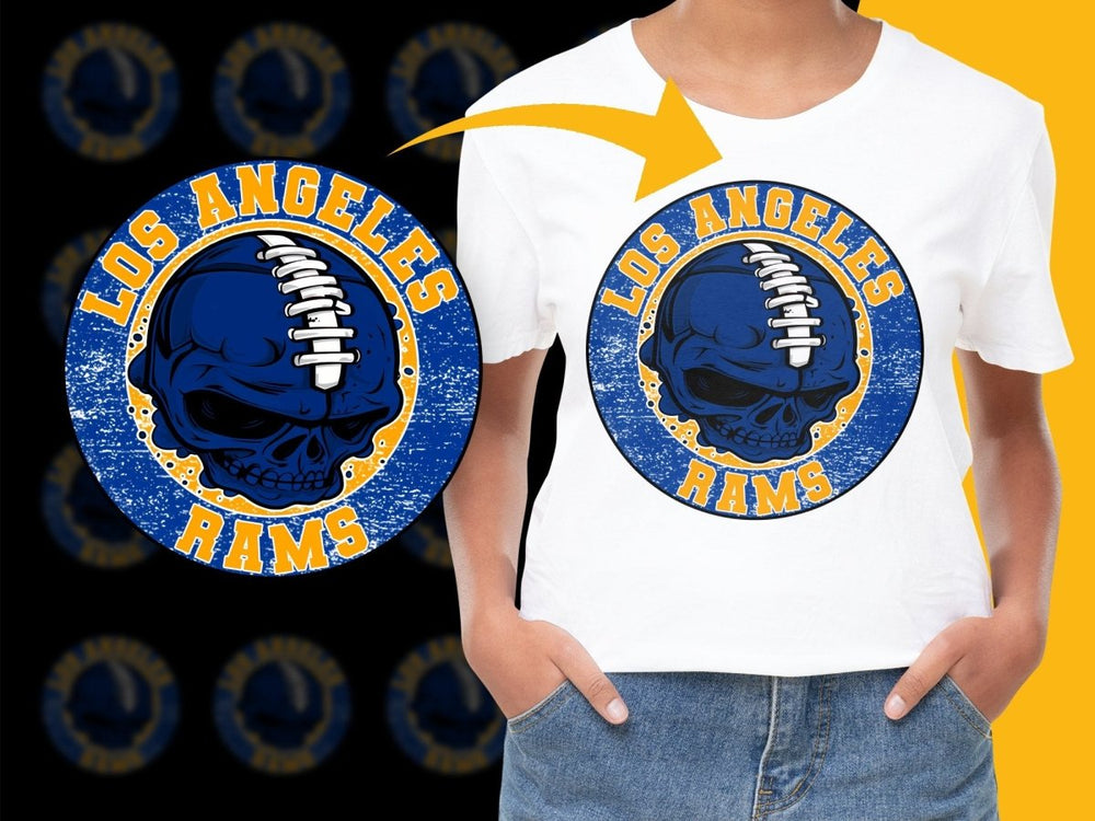 Los Angeles Rams Skull Graphic Design PNG File - Teepew