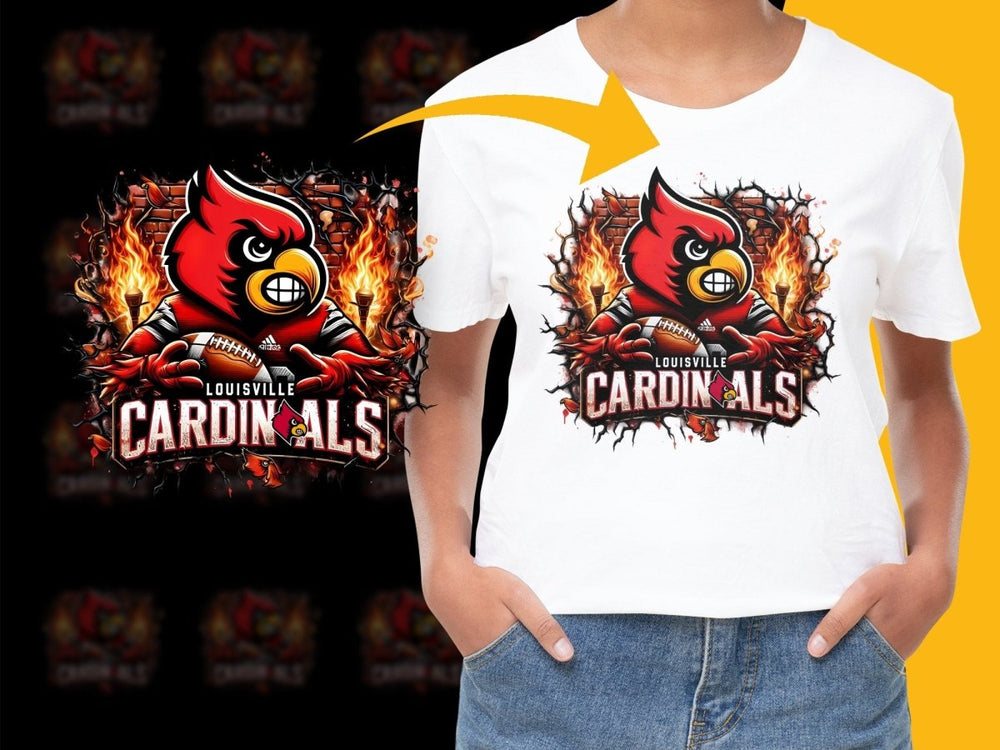 Louisville Cardinals Fiery Mascot Graphic Print PNG File - Teepew