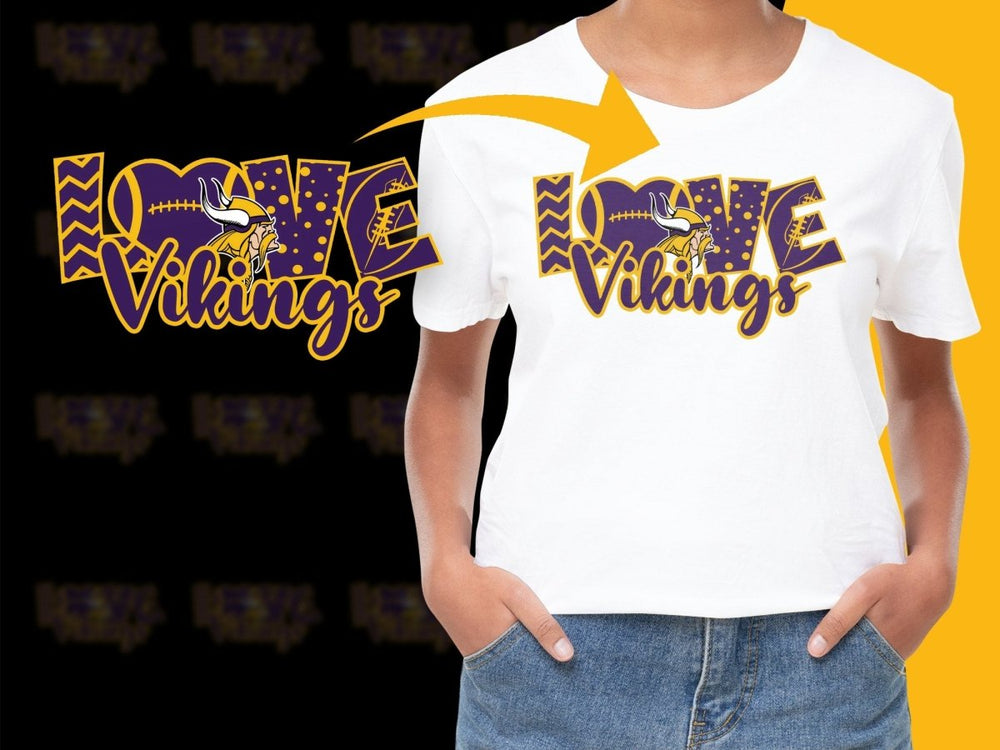 Love Minnesota Vikings Fan Pride Graphic PNG File - Teepew