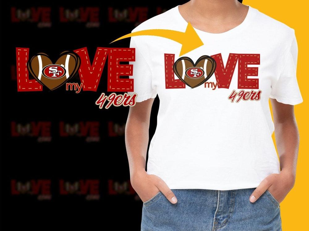 Love My 49ers Heart Logo Fan Support PNG File - Teepew