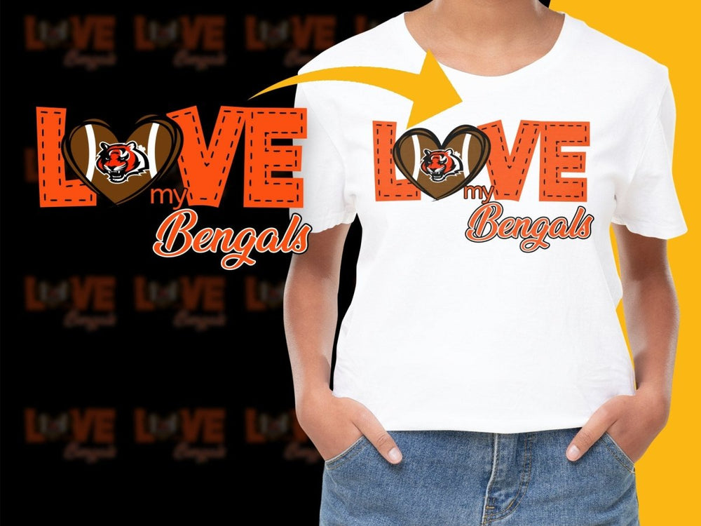 Love My Bengals Heart Design PNG File - Teepew