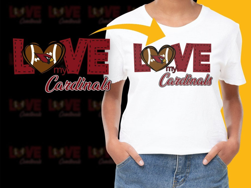 Love My Cardinals Football Fan Pride PNG File - Teepew