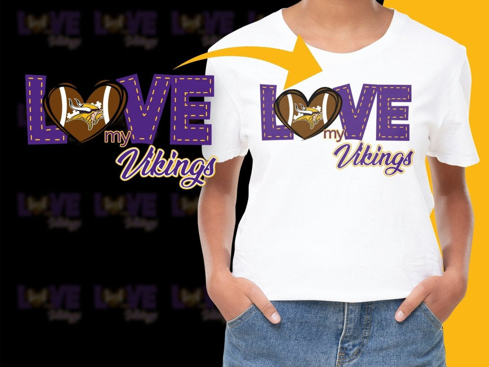 Love My Vikings NFL Football Team Fan PNG File - Teepew