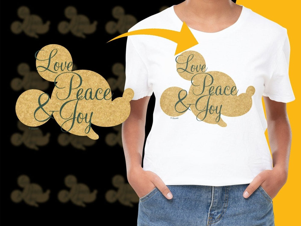 Love Peace & Joy Mickey Mouse Christmas PNG File - Teepew