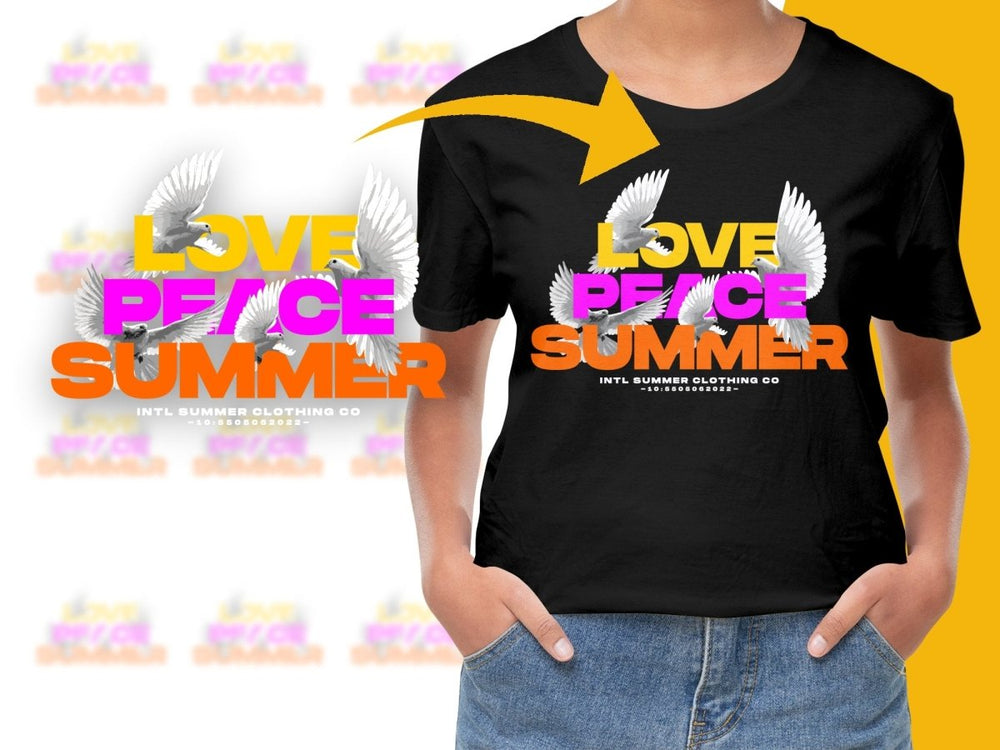 Love Peace Summer Design with Doves PNG File - Teepew