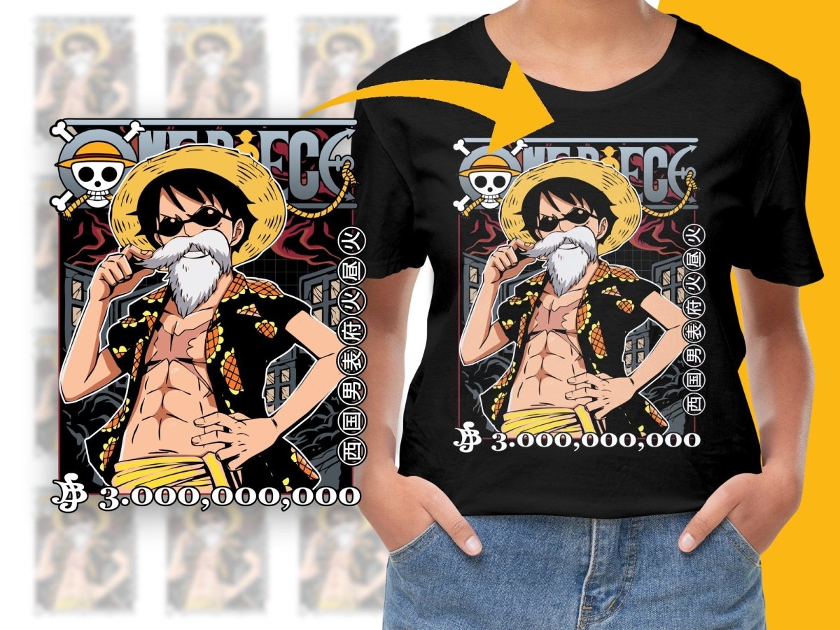 Luffy Anime Character with Summer Cool Beach Style PNG File - Teepew
