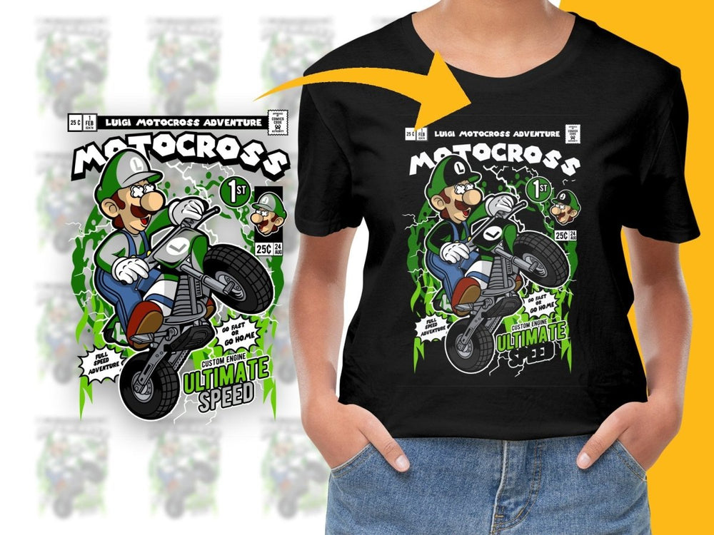 Luigi Motocross Popculture PNG File - Teepew