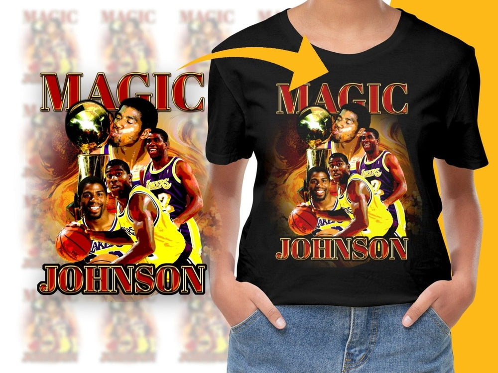 Magic Johnson Los Angeles Lakers Bootleg Vintage Style PNG File - Teepew
