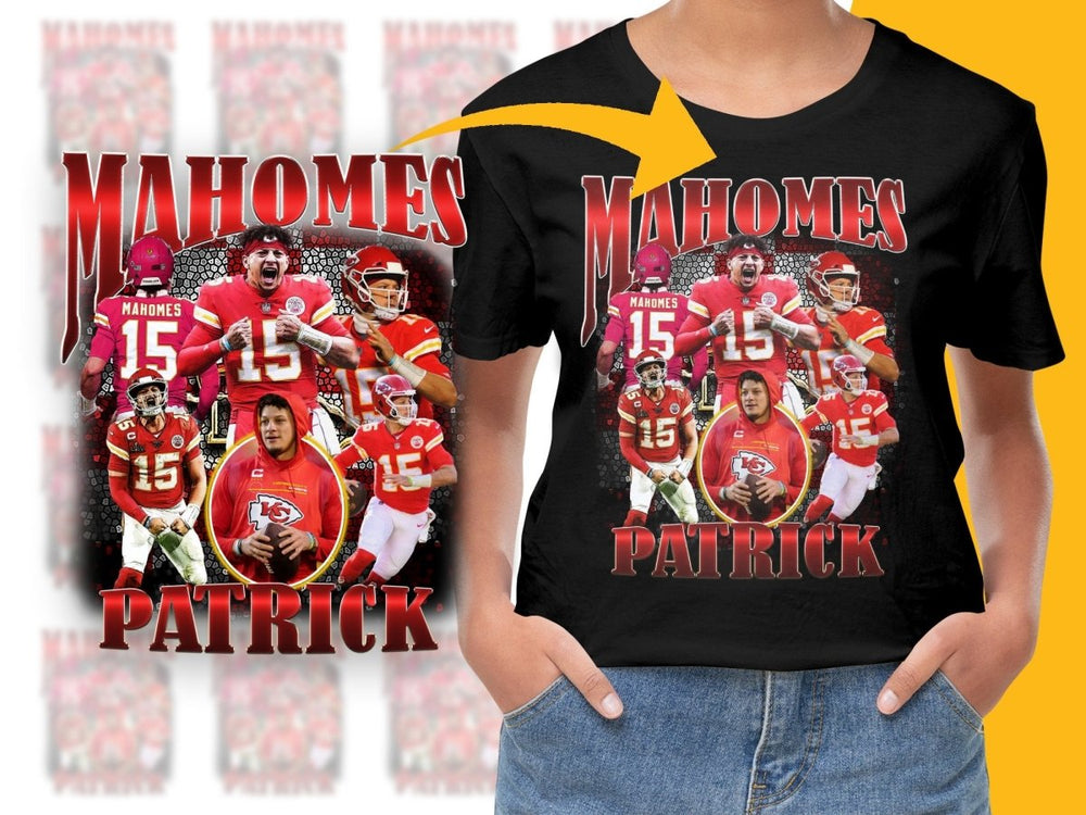 Mahomes Patrick Kansas City Chiefs NFL Star Bootleg Design Fan Art PNG File - Teepew