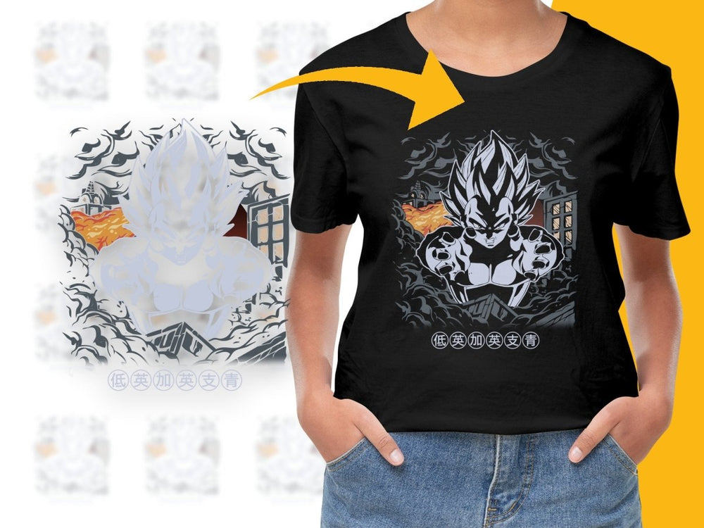 Majestic Anime Vegeta Immense Power Graphic PNG File - Teepew