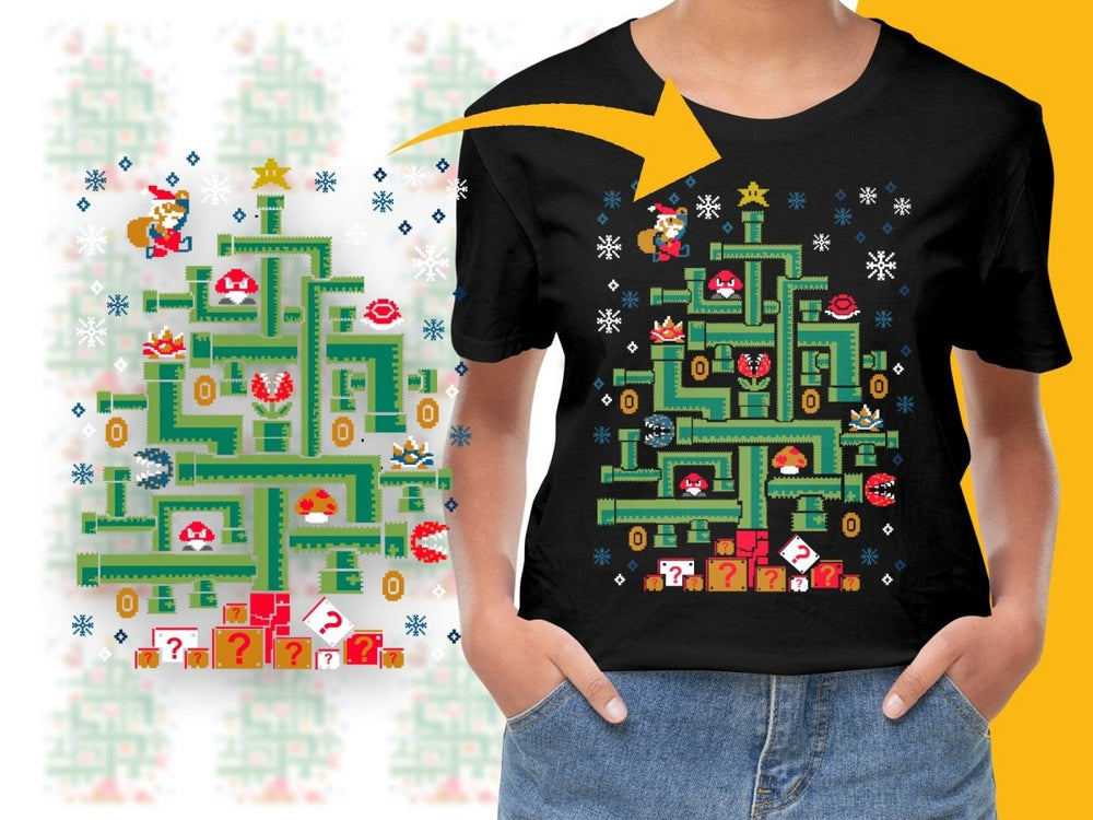 Mario Christmas Tree Design for Festive PNG File - Teepew