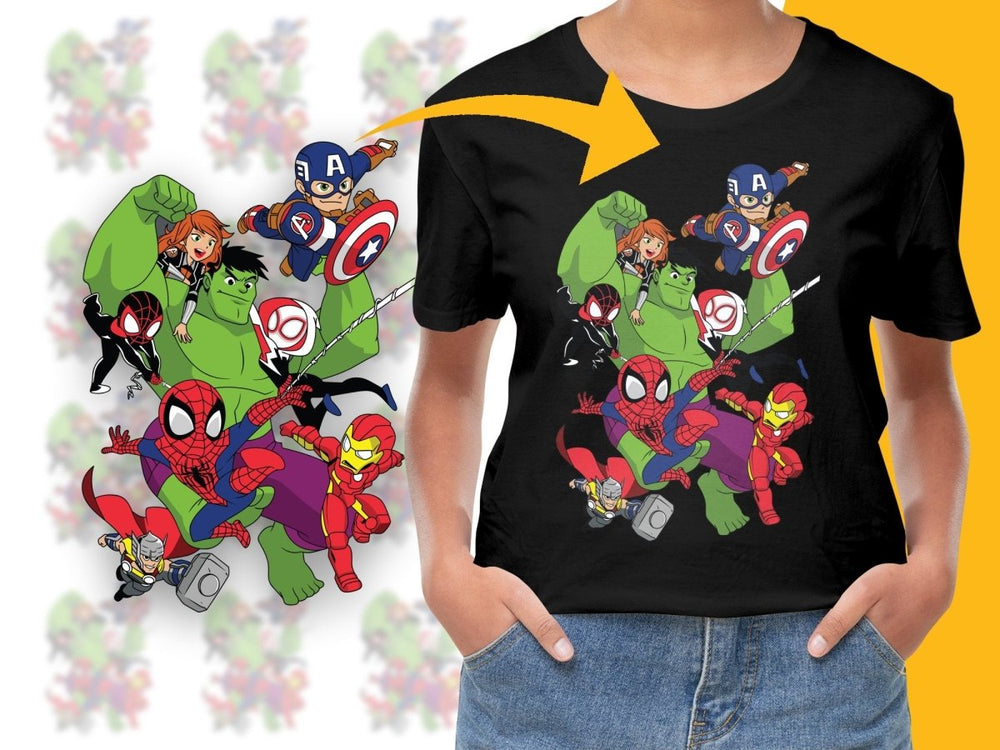 Marvel Superheroes Youth Graphic Print PNG File - Teepew