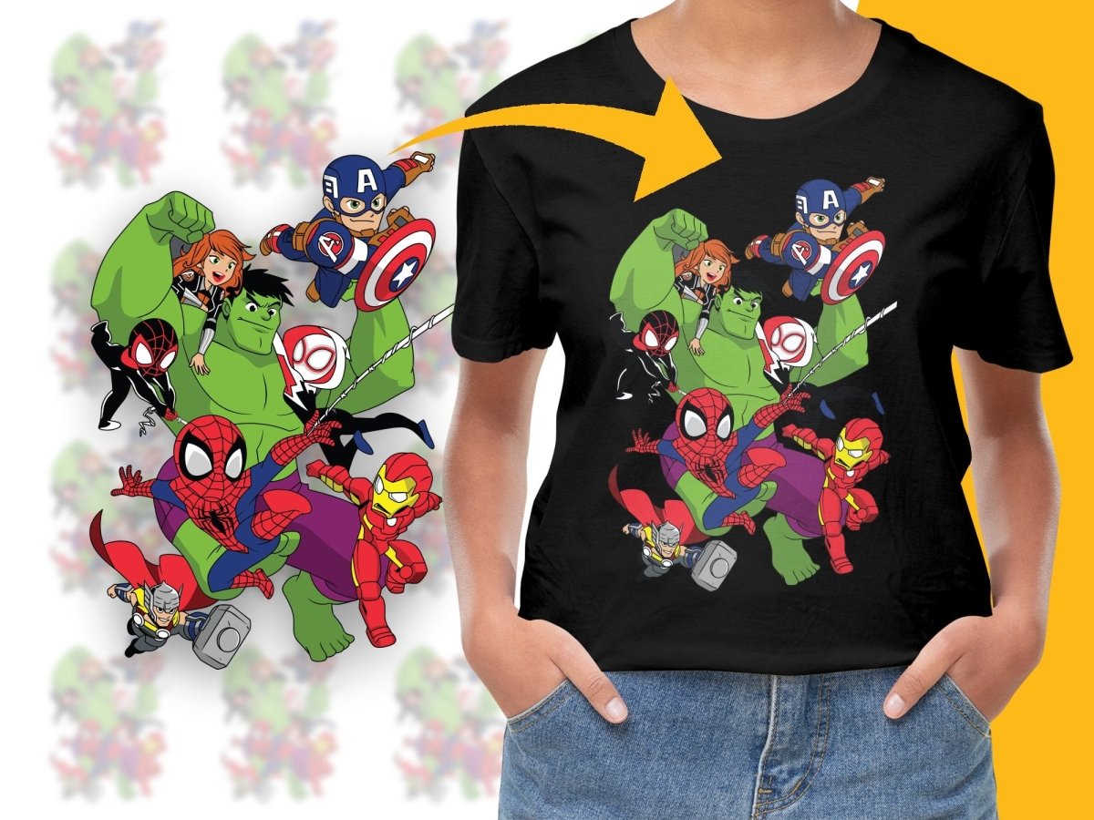 Marvel Superheroes Youth Graphic Print PNG File - Teepew