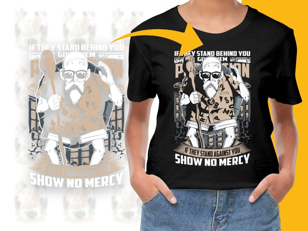 Master Roshi Stand Behind You Show No Mercy PNG File - Teepew