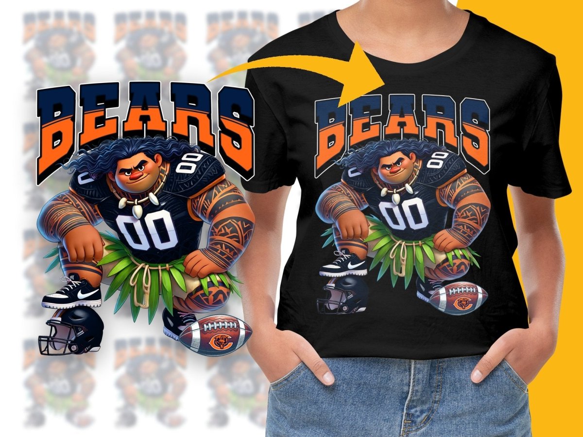 Maui Moana Bears Football Themed Graphic PNG File - Teepew