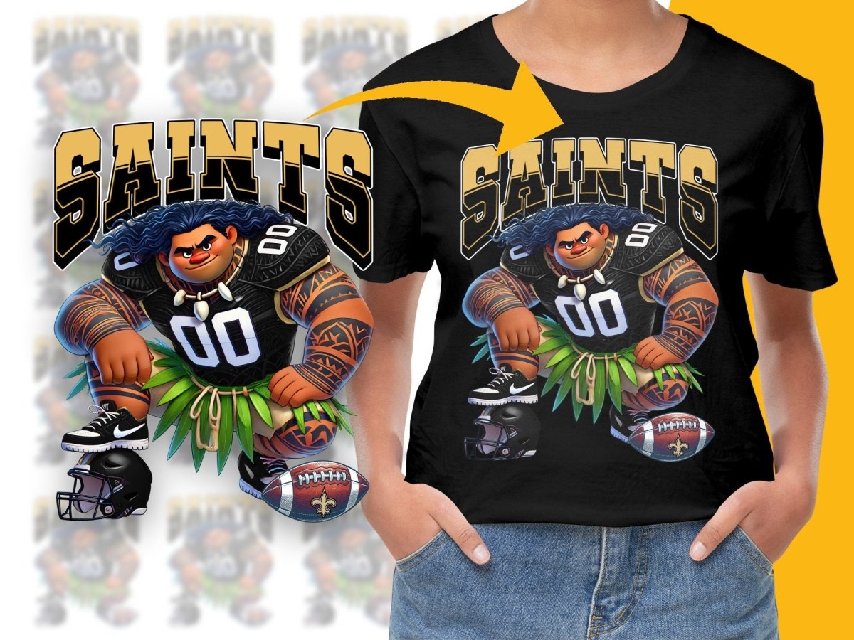 Maui Moana Saints Themed Graphic Black PNG File - Teepew