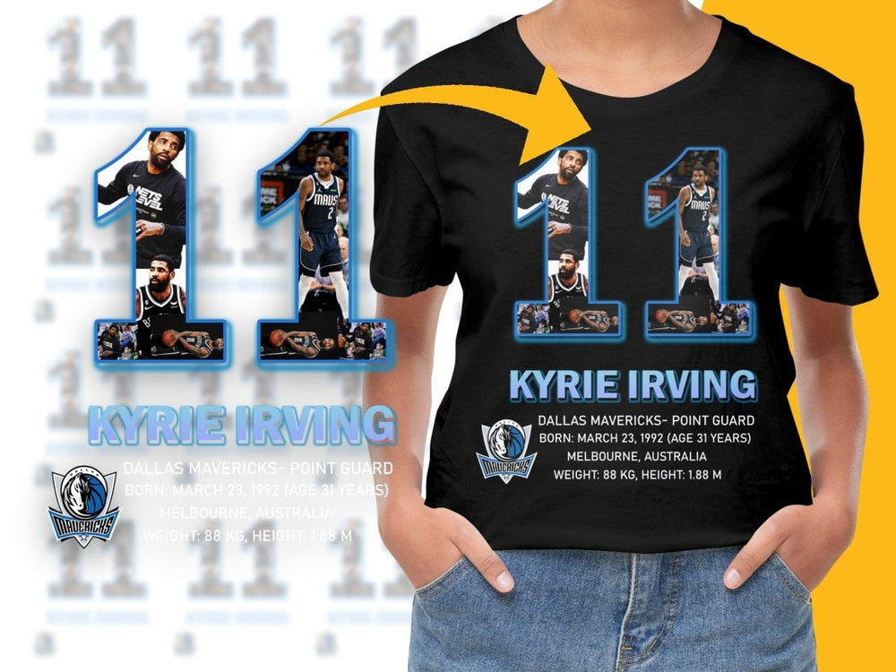 Mavericks Dallas Number 11 Kyrie Irving Basketball Star Bootleg Graphic PNG File - Teepew