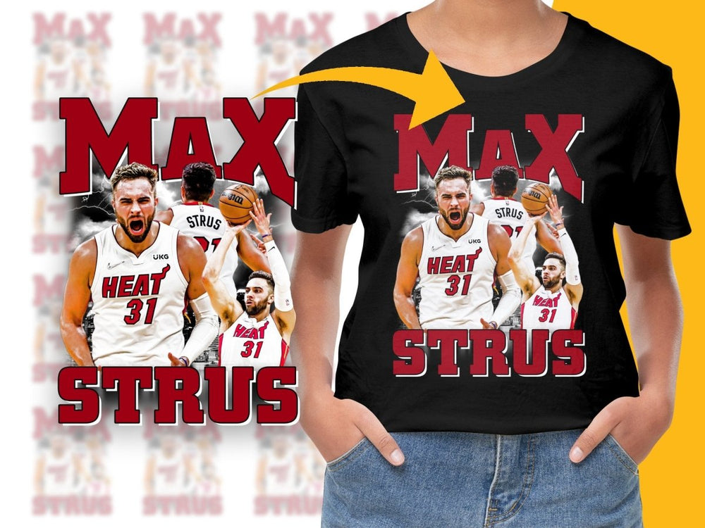 Max Strus Miami Heat Basketball Superstar Bootleg PNG File - Teepew