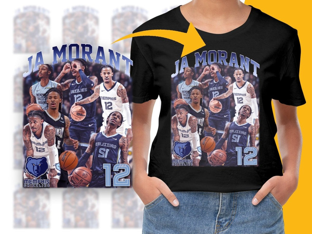 Memphis Grizzlies Ja Morant Basketball Superstar Bootleg Design PNG File - Teepew