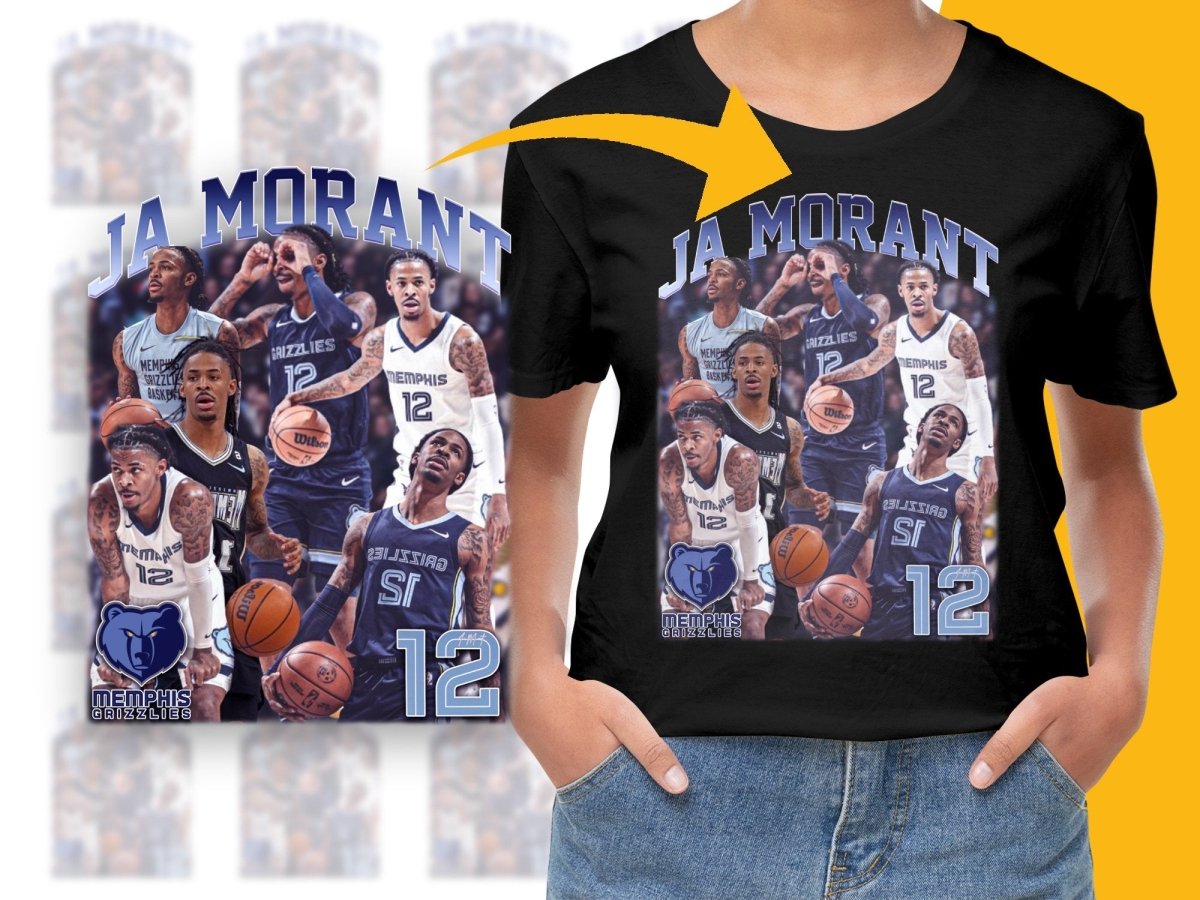 Memphis Grizzlies Ja Morant Basketball Superstar Bootleg Design PNG File - Teepew