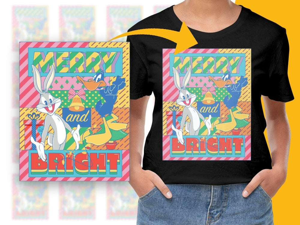 Merry and Bright Bugs Bunny Daffy Duck PNG File - Teepew