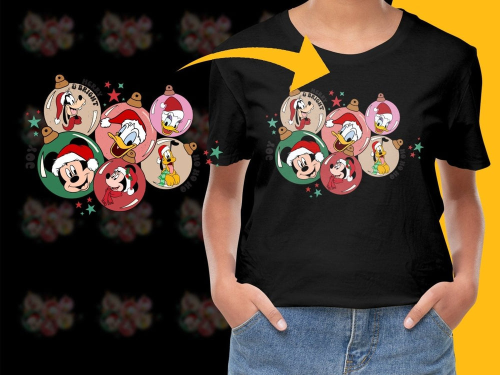 Merry and Bright Mickey Pluto Donald Goofy Christmas PNG File - Teepew
