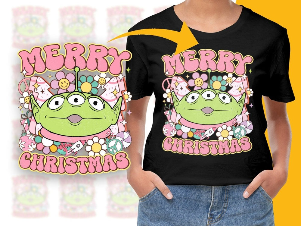 Merry Christmas Alien Design Colorful Graphic PNG File - Teepew
