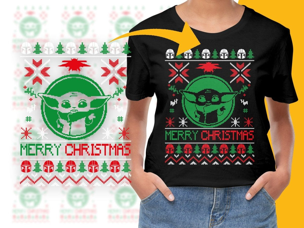 Merry Christmas Baby Yoda Themed Festive PNG File - Teepew