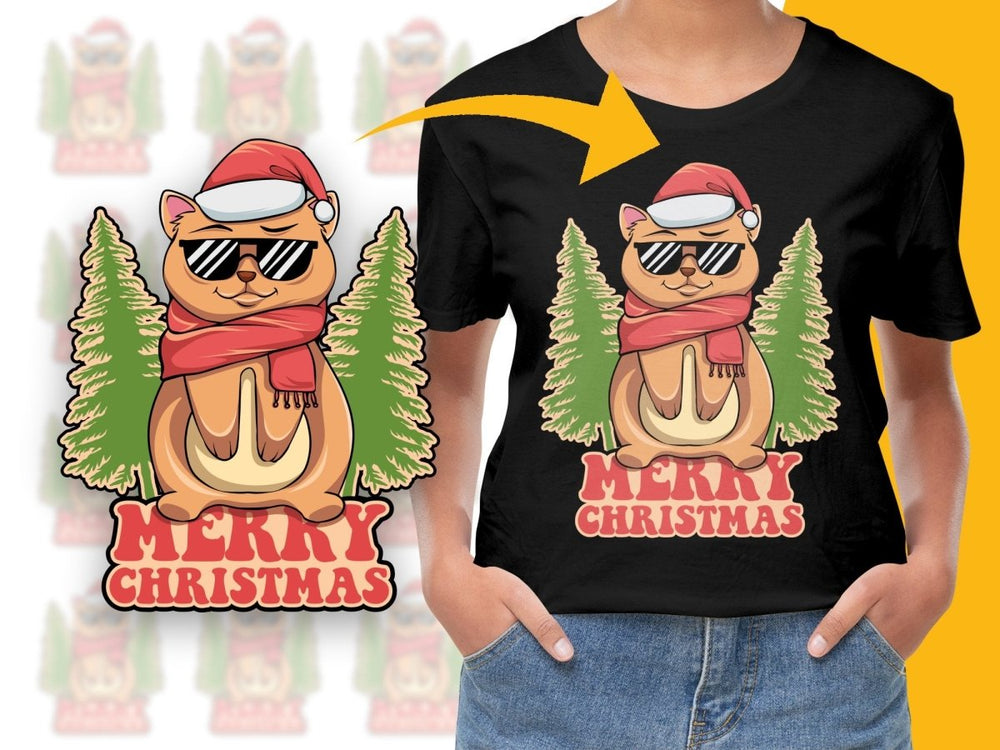 Merry Christmas Cat in Sunglasses PNG File - Teepew