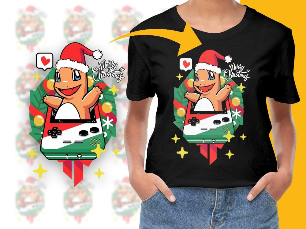 Merry Christmas Charmander Gameboy Graphic PNG File - Teepew