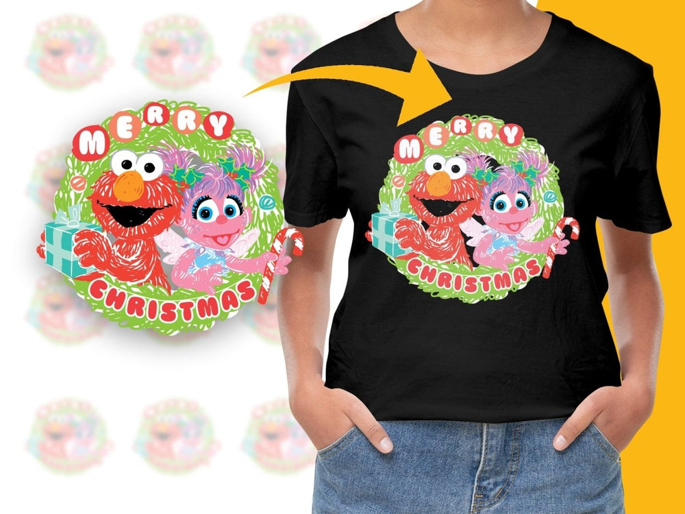 Merry Christmas Elmo and Abby Cadabby PNG File - Teepew