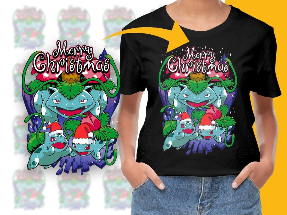 Merry Christmas Ivysaur Bulbasaur Family PNG File - Teepew