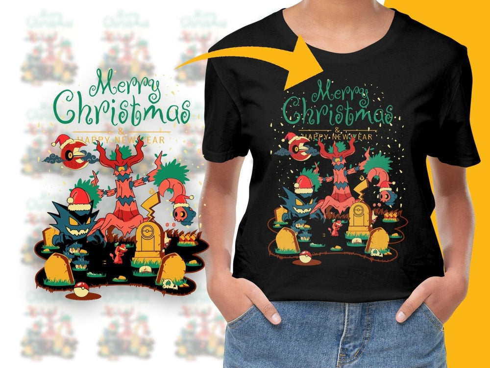 Merry Christmas PNG File Gengar Sudowoodo Pokemon Design - Teepew