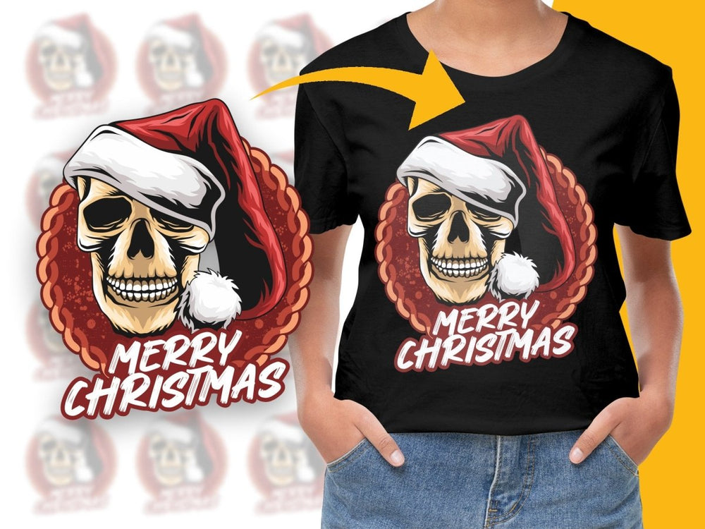 Merry Christmas Skull Santa Graphic Design PNG File - Teepew