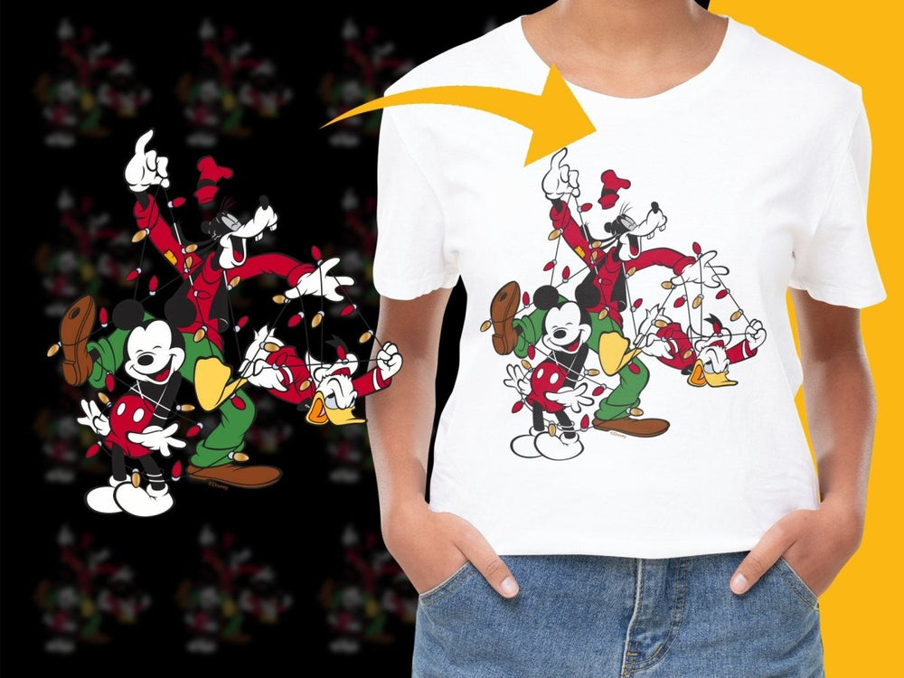 Merry Disney Characters Christmas Lights PNG File - Teepew