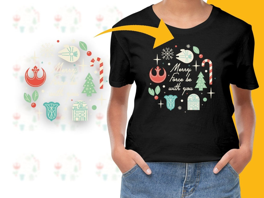 Merry Force Be With You Christmas Themed PNG File - Teepew