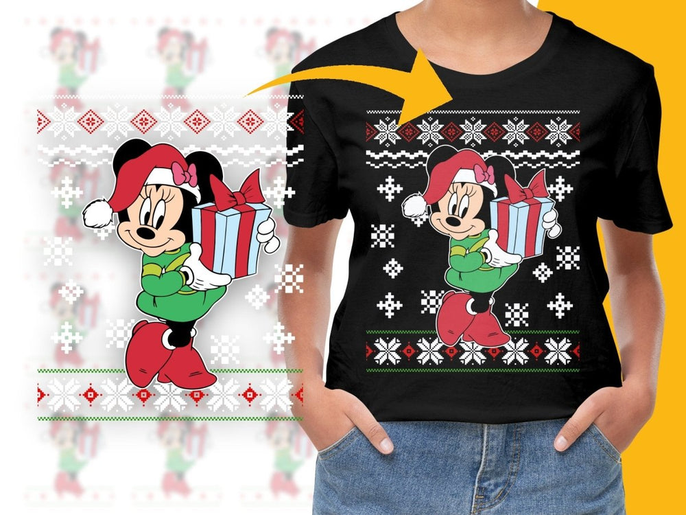 Merry Minnie Mouse Christmas Gift Graphic PNG File - Teepew