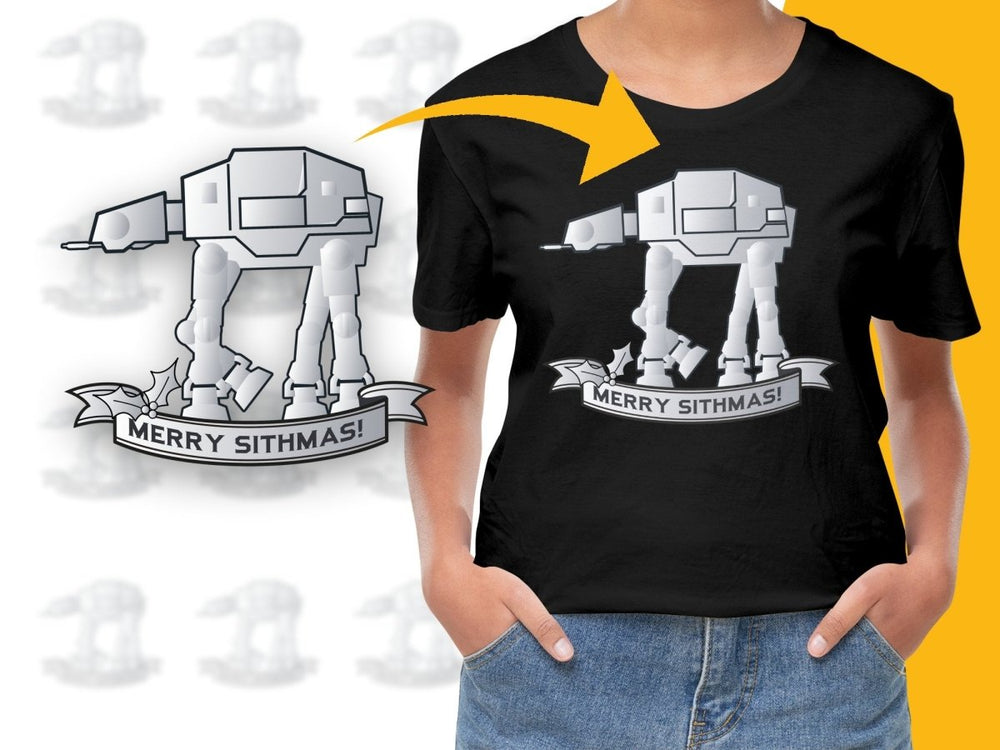Merry Sithmas Christmas Card Featuring Iconic AT - AT Digital - Teepew