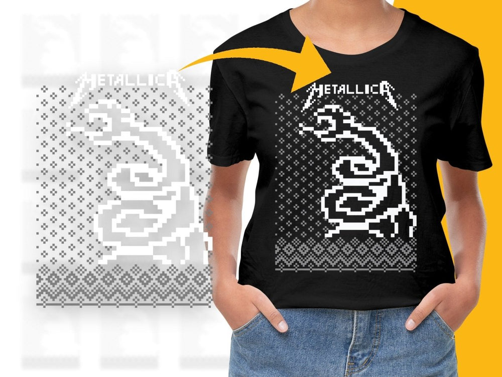 Metallica Christmas Design Pixel Art Style PNG File - Teepew