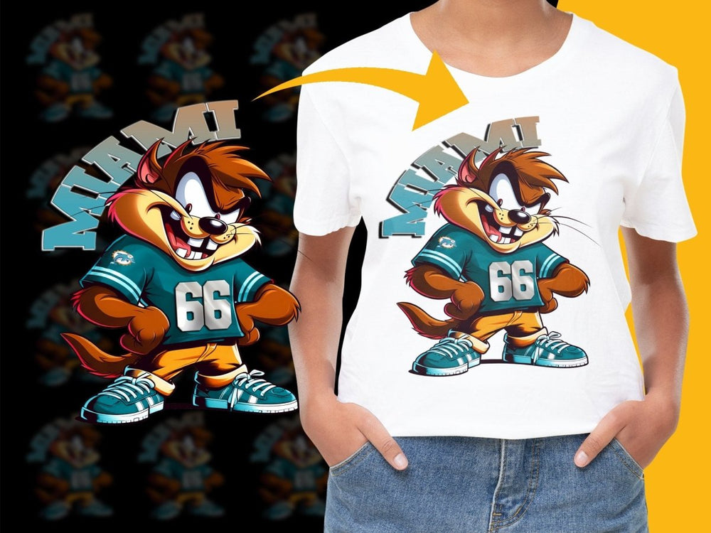 Miami 66 Football Cartoon Mascot Graphic PNG File - Teepew