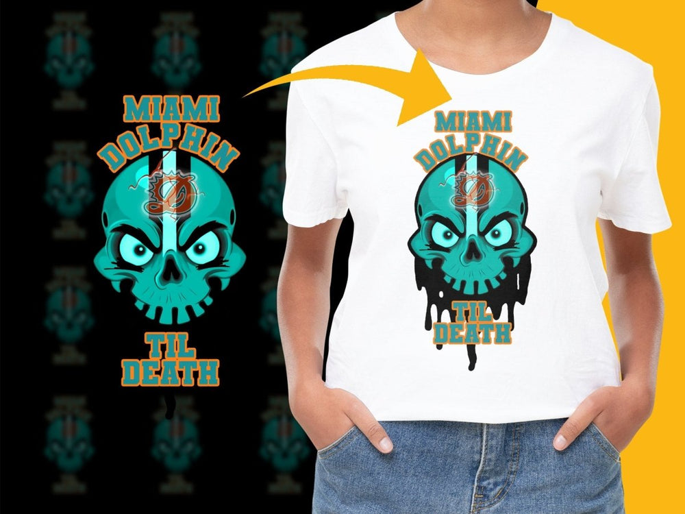 Miami Dolphin Til Death Graphic Design PNG File - Teepew